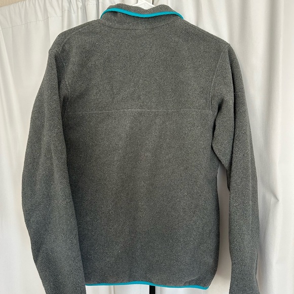 Patagonia Kids' Gray and Teal Fleece Jacket - Picture 3 of 3